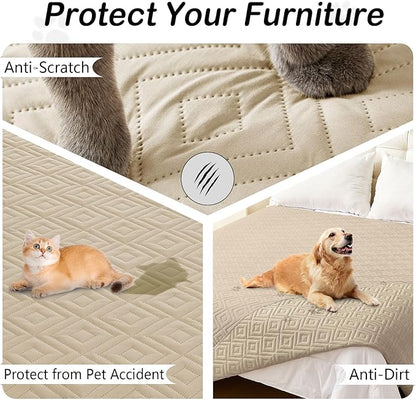hyha Waterproof Dog Blanket, Soft Dog Bed Cover Pet Blankets, Waterproof Sofa Couch Cover for Dogs Washable, Reversible Pet Couch Covers for Sofa Furniture (40x70 Inch, Taupe/Taupe)