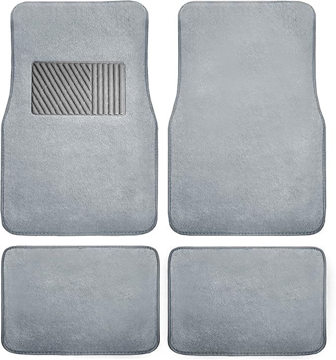 FH Group F14403GRAY Gray Carpet Floor Mat with Heel Pad (Deluxe)