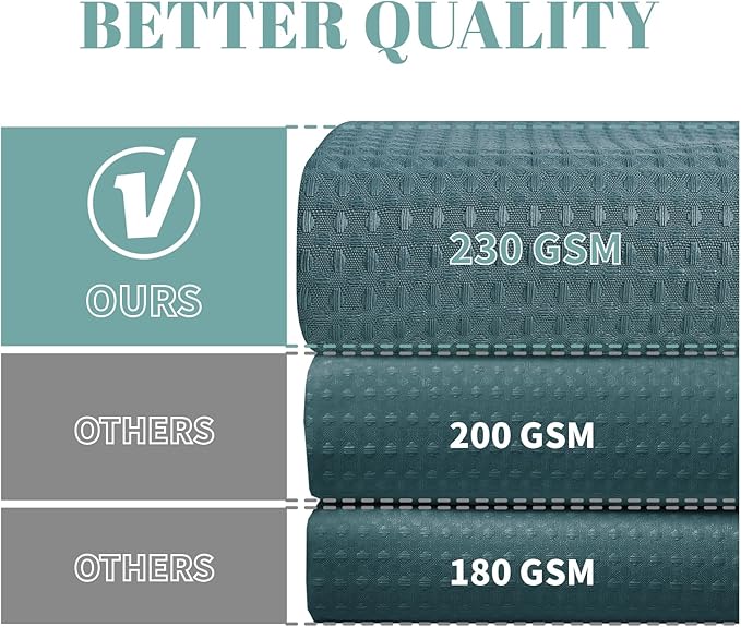eachope SeawedGreen No Hook Waffle Weave Shower Curtain with snap-in Liner Replacement, 230GSM Waterproof Fabric Hotel Shower Curtain Set for Bathroom, Through Mesh Top Window,71Wx74H