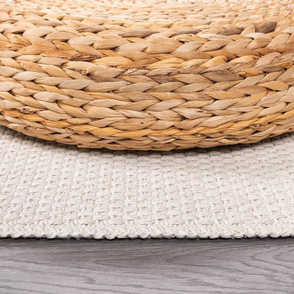 CAMILSON Easy Jute Rug 4x6, Indoor Outdoor Off-White Farmhouse Area Rugs for Living Room Patio and Kitchen Rug, Solid Woven Design, Easy-Cleaning, Washable Outside Carpet Alfombras (4 x 6)