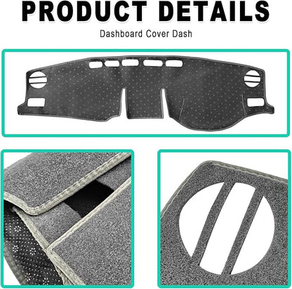 Dash Cover Mat, Center Console Cover Sunshield Protector, Dashboard Cover Compatible with T0y0ta RAV 4 2019 2020 2021 2022 2023 2024 2015 (Gray Trim)