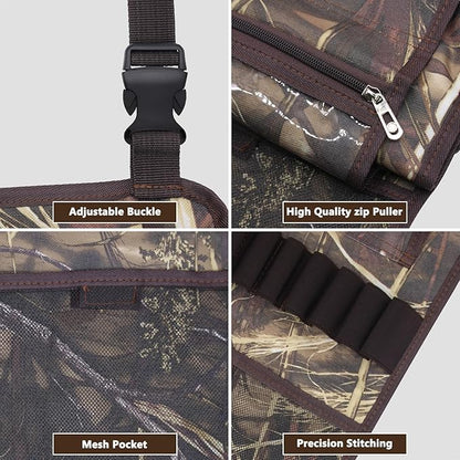Seat Back Gun Rack, 2 Pack Truck Gun Rack Foldable Car Seat Back Gun Holder Camo Rifle Holder with Storage Pockets, Gun Sling Bag for Hunting Rifles/Shotguns, Fit Most Truck SUV