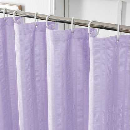 Aiyufeng Light Purple Shower Curtain for Bathroom, Embossed Textured Fabric Shower Curtain for Bathroom - Soft Cloth & Hotel Spa, Machine Washable, 72X84, Light Purple