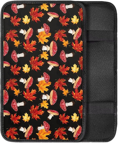 Maple Leaves Mushroom Vehicle Armrest Covers Armrest Seat Box Cover Protector Middle Storage Organizer Pad Aesthetic Interior Decor