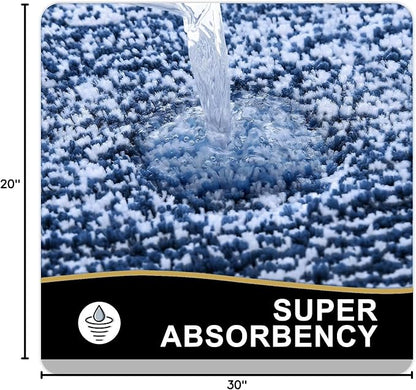 OLANLY Bathroom Rugs 30x20, Extra Soft and Absorbent Microfiber Bath Mat, Non-Slip, Machine Washable, Quick Dry Shaggy Bath Carpet, Suitable for Bathroom Floor, Tub, Shower (Medium, Navy)