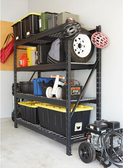 Ironton 4-Tier Industrial Steel Shelving Unit, 8,000-Pound Load Capacity, Garage Storage Rack, 77" W x 24" D x 72" H