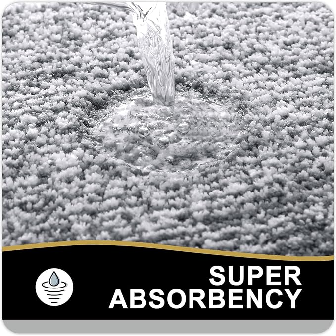 OLANLY Bathroom Rugs 59x20, Extra Soft and Absorbent Microfiber Bath Mat, Non-Slip, Machine Washable, Quick Dry Shaggy Bath Carpet, Suitable for Bathroom Floor, Tub, Shower (Runner, Dark Grey)