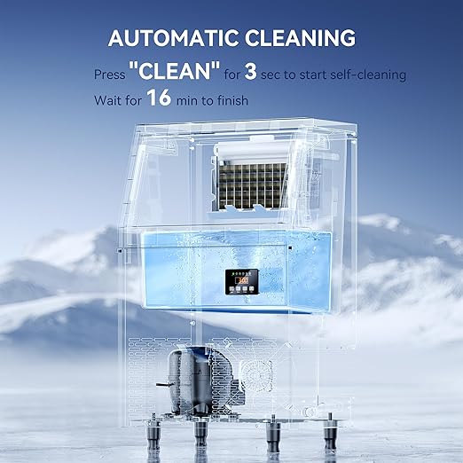 Coolski 150 lbs/24H Commercial Ice Maker Machine, 45 Cubes/6mins, 35 lbs Ice