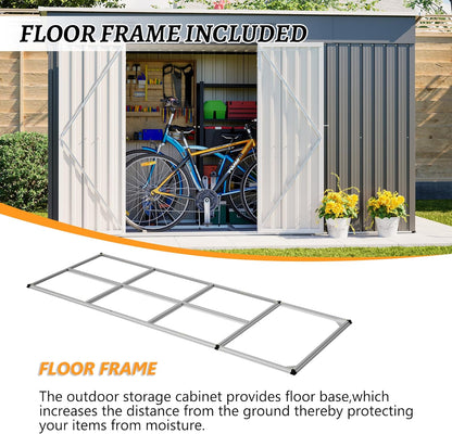 4'x10' Metal Shed Outdoor Storage Shed,Metal Steel Utility Tool Shed Storage House with Double Lockable Doors and Air Vent for Backyard Garden Patio Lawn Gray