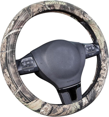 Mossy Oak Full Camo Steering Wheel Cover - Made from Premium Cotton Twill, Universal Fit for 14 1/2 to 15 inches - Official Licensed Product