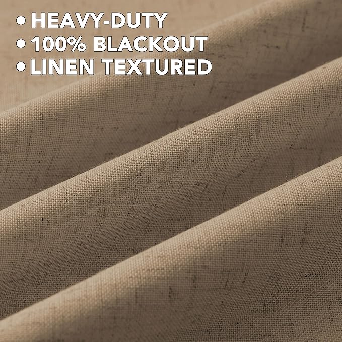H.VERSAILTEX Linen Curtains 100% Blackout Curtains