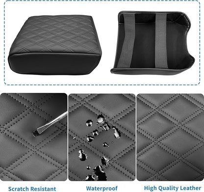 Xaido Center Console Cover for Ford F150 2021 2022 2023 2024 2025 2026 Accessories, Leather Armrest Protector Pad, Bucket Seat Only