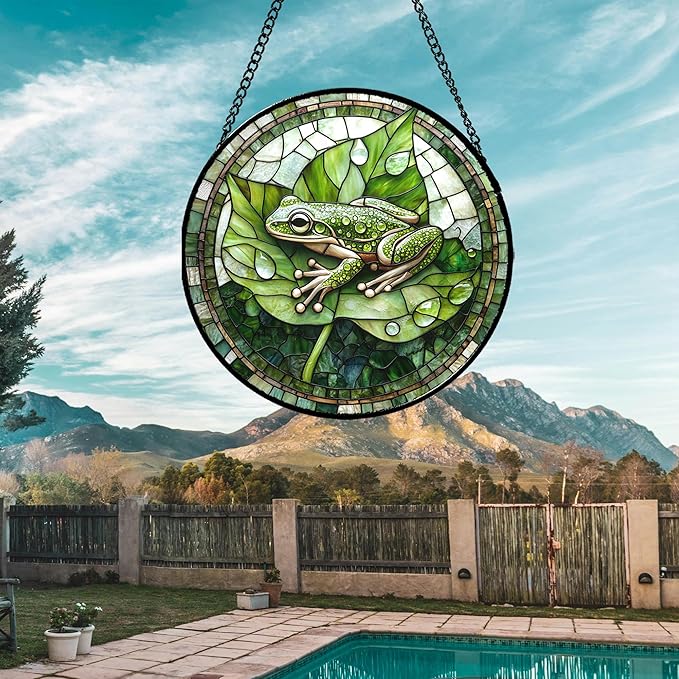 CRISGIF Stained Glass Window Hanging