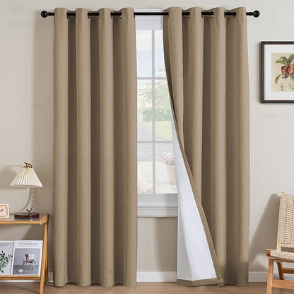 H.VERSAILTEX Linen Curtains 100% Blackout Curtains