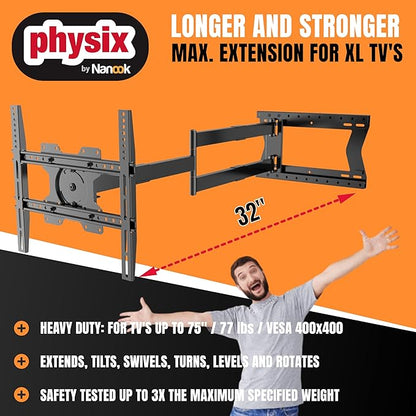 Physix 2080 Long Arm TV Wall Mount