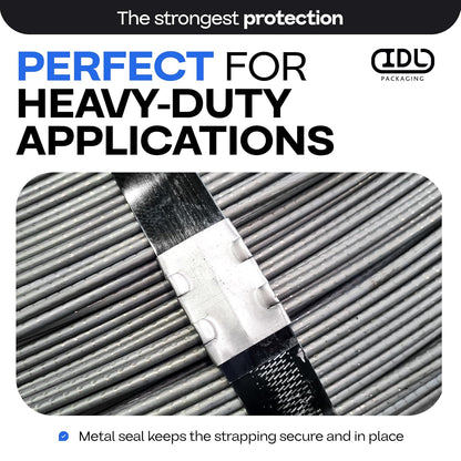 IDL Packaging Open (Snap-On) Seals for 5/8" Strap Width Steel Strapping (Pack of 1000) - Superior Holding Power - Sturdy Metal Clips for Securing Heavy Packaging and Pallet Banding