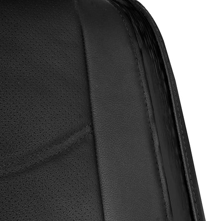 FH Group Full Set Faux Leather Car Seat Covers - Universal Fit, Low Back Front Seat Covers, Airbag Compatible, Split Bench Rear Seat Cover for SUV, Sedan Black