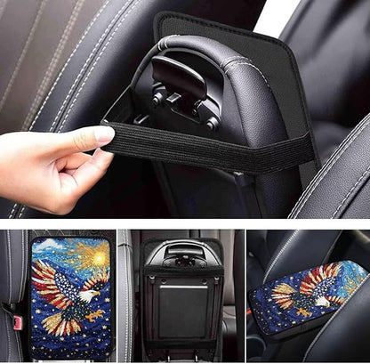 Dreaweet 250th Anniversary Center Console Cover Patriotic Eagle Middle Console Covers for SUV Truck Universal Fit Arm Rest for Car Armrest Storage Box Mat
