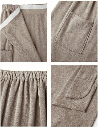 SIORO Women Bath Towel Wrap Robe, Soft Cotton Terry Spa Cloth, Plush Adjustable Closure for Shower, Travel, Pool, Gym