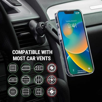 Scosche MPMSODVM MagicMount Pro MS 4-in-1 Magnetic Dashboard/Windshield/Vent Car Mount with Adjustable Swing-Arm, Cell Phone Holder Compatible with iPhone 16/15/14/13/12 Series and MagSafe Case