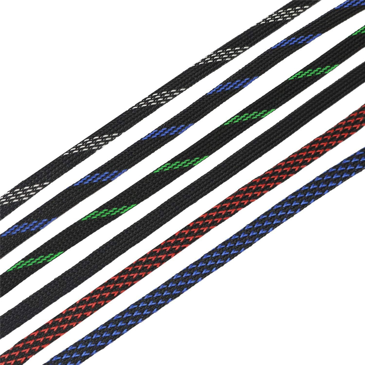 30ft PET Expandable Sleeving Wire Cable Sleeve (1/2", Steel Blue&Black)