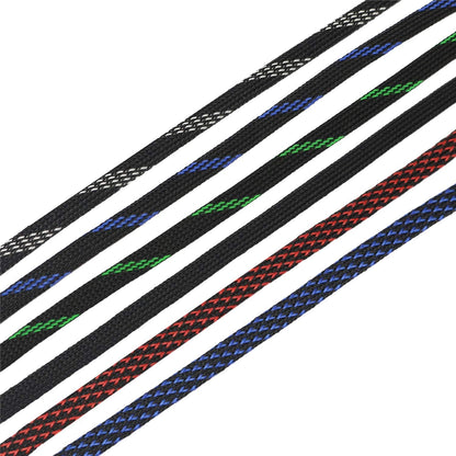 30ft PET Expandable Sleeving Wire Cable Sleeve (2/5", Green&Black)