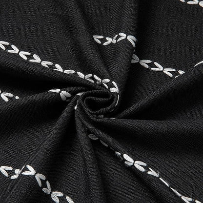 MitoVilla Boho Long Shower Curtain 72 x 78, Black Farmhouse 78 inch Long Polyester Linen Fabric Shower Curtains with Tassel for Chic Cottagecore French Rustic Bathroom Decor