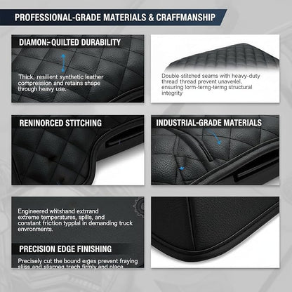Center Console Cover Compatible with 2015-2020 Ford F150 / 2017-2022 F250 F350 F450 and 2018-2024 Expedition Accessories, Customized PU Leather Armrest Cover Protector (Bucket Seat Only)