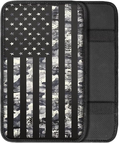 Horeset Camouflage American Flag Auto Armrest Cover Center Console Anti-Scratch Car Armrest Seat Box Pad Accessories Interior Decor Fit Most Vehicle