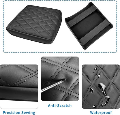Xaido Center Console Cover for 2021-2025 2026 Ford F150 & 2022-2025 2026 F150 Lightning Work Surface Console Accessories, Leather Armrest Protector Pad (Only fit for Work Surface Console)