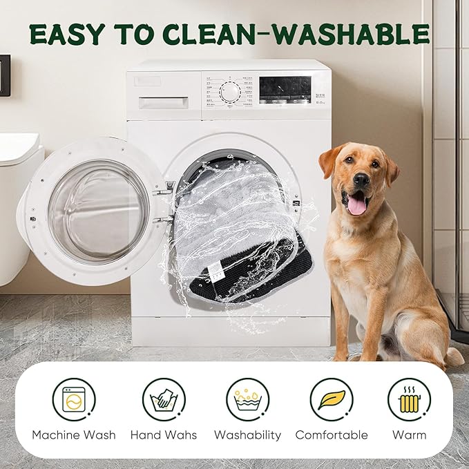 ZENGAOOU Washable Dog Bed for Crate, Ultra Soft Plush Kennel Mat for Medium Large Dogs, Non Slip Cushion for Metal Dog Crates, Indoors or Travel, 36 x 23 Inch, Grey