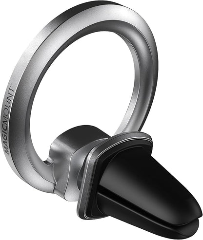 Scosche MagicMount MEMSV Elite2 Magnetic Phone Mount for Car Vent, MagSafe Phone Holder with 360° Adjustable Magnet Head, Cell Phone Stand Compatible with iPhone 16/15/14/13/12 & MagSafe Case, Silver