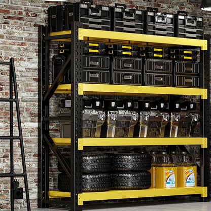 3000LBS Heavy-Duty Garage Shelving, 59" W Metal Shelves, 4-Tier Adjustable Garage Shelving Units, Storage Racks for Warehouse, Workshop