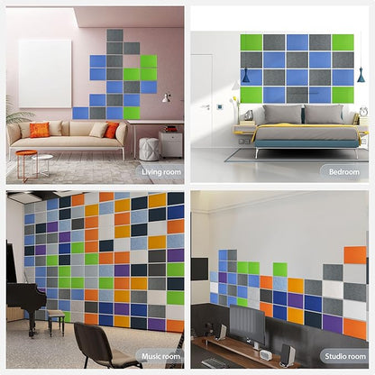 Amantech 12 Pack Acoustic Panels Self Adhesive Sound Proof Foam, High Density