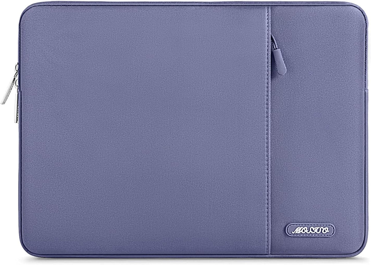 MOSISO Laptop Case 16 inch, 15-15.6 inch Laptop Sleeve Compatible with MacBook Pro 16 M4 M3 M2 M1, HP Acer Dell Lenovo ASUS Notebook, Polyester Vertical Computer Sleeve Bag with Pocket, Lavender Gray