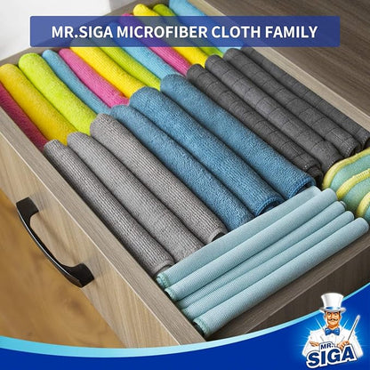 MR.SIGA Microfiber Cleaning Cloth, Pack of 24, Size:12.6" x 12.6"