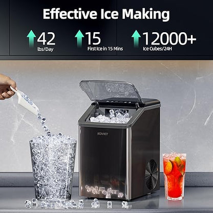 Nugget Ice Makers Countertop, Soft Pebble Ice Machine, Chewable Crushed Pellet