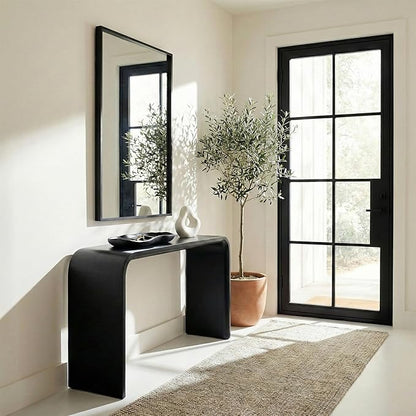 24''x36'' Matte Black Bathroom Mirror | Deep-Set Recessed Metal Frame |