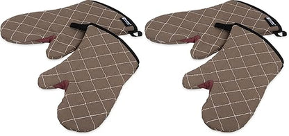 San Jamar 800FG13 BestGuard Commercial Heat Protection Up to 450° F Oven Mitts (Pair), 13" Length, Tan (Pack of 2)