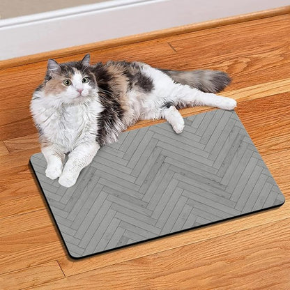 Dog Food Mats for Floors Absorbent, Pet Cat Food Mat - Quick Dry Dog Bowl Mats for Food and Water, Eco-Friendly Boho Pet Supplies