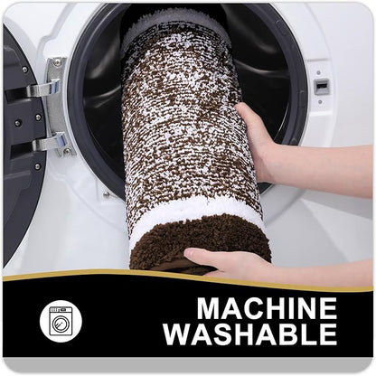 OLANLY Bathroom Rugs 30x20, Extra Soft and Absorbent Microfiber Bath Mat, Non-Slip, Machine Washable, Quick Dry Shaggy Bath Carpet, Suitable for Bathroom Floor, Tub, Shower (Medium, Brown)