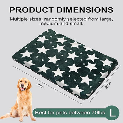 Wittop Washable Dog Bed Plush Orthopedic Outdoor Crate Mat with Non-Slip Bottom,Luxe Soft Kennel Pad for Pets, Cozy Cage Cushion & Pet Sleeping Mattress Large Sized,Medium,Small Dogs,36x24 inch,Green