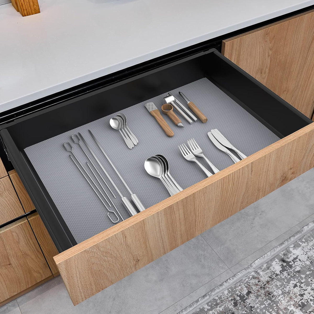 Shelf Liners for Kitchen Cabinets Refrigerator Liners Waterproof Kitchen Cupboard Liner Non-Slip Drawer Mats EVA Material Non Adhesive Fridge Mats for Shelves - Clear 23.6 x 393.7 Inches