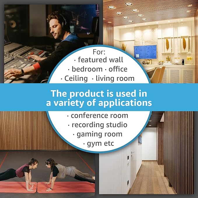 Art3d 2 Wood Slat Acoustic Panels