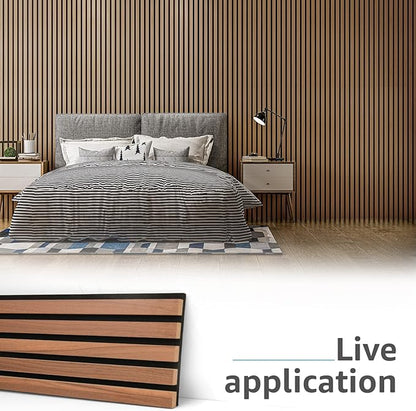 Art3d 4-Piece Wood Slat Acoustic Panels