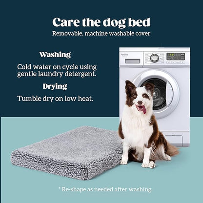 PELZIN Stoutwool 4" Indestructible Dog Bed - Orthopedic Chew Proof Dog Crate Pad - Fluffy Kennel Mat for Aggressive Chewers - Ideal for Extra Large Breeds & Fits 48-Inch Crate - 47"x29", Charcoal