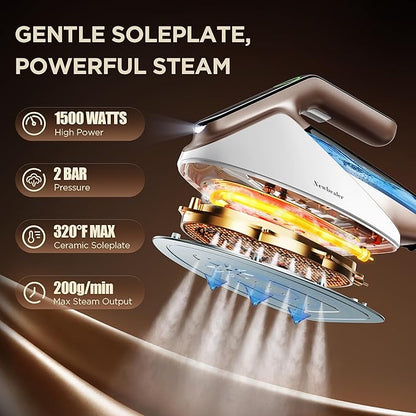 Newbealer Steam Generator Iron, 1500W Turbo Steamer