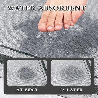 chakme Bathroom Rugs Mat 24x17, Ultra Thin Non Slip Bath Mat Small Quick Dry Absorbent Bath Mat for Bathroom, (Light Grey, 24"x17")