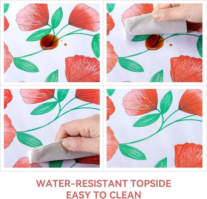 2 Rolls 12" W x 120" L Floral Drawer and Shelf Liner for Cabinets, Non-Adhesive Strong Grip Non-Slip Flower Shelf Cabinet Kitchen Shelf Liners for Kitchen Cabinets