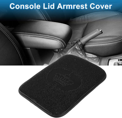 Car Armrest Cushion Pad Non-slip 12.20" x 8.66" Suede Black Center Console Lid